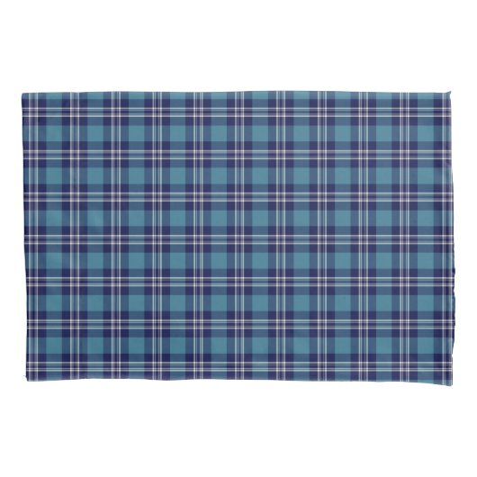 Blue Kariert Scottish St Andrews District Tartan Kissenbezug (Vorderseite)