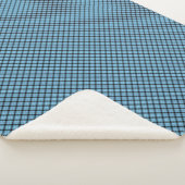 Blue Kariert Sherpa Blanket Sherpadecke (3/4)