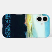 Blue Kariert Sunset Case-Mate iPhone Hülle (Rückseite (Horizontal))