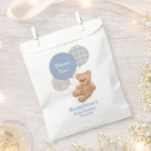 Blue Kariert Teddy Bear Baby Dusche Vielen Dank Geschenktütchen (Ausgeschnitten)