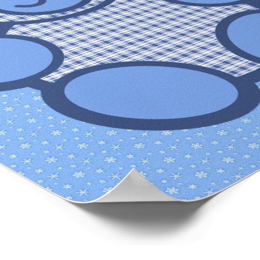 Blue Kariert Teddy Bear Poster (Ecke)