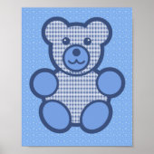 Blue Kariert Teddy Bear Poster (Vorne)