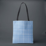 Blue Kariert Tote Bag Tasche<br><div class="desc">Ein einfaches,  blaues kariertes Design. Perfekt für Hanukkah</div>