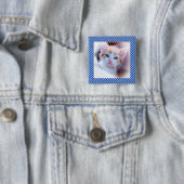 Blue Karo Family Pet Foto Border Button (Beispiel)