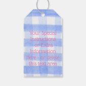 Blue Karo Gingham Blume GEMÄSS LIEBE ln Geschenkanhänger (Rückseite)