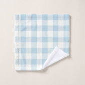 Blue Karo Gingham Pattern Badetuch Set (Waschlappen)