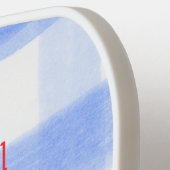 Blue Karo Gingham USA Flag GAME ON Pickleball Schläger (Linke Seite)