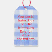 Blue Karo Gingham USA Flag MADE MIT LIEBE rot Geschenkanhänger (Rückseite)