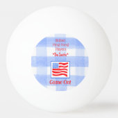 Blue Karo Gingham USA Flag Tischtennisball (Vorderseite)