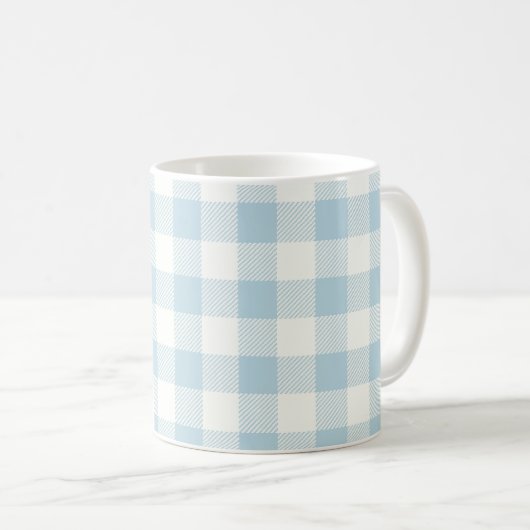 Blue Karo Pattern Kaffeemaschine Tasse (VorderseiteRechts)