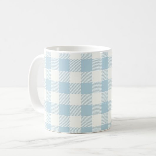 Blue Karo Pattern Kaffeemaschine Tasse (Vorderseite Links)