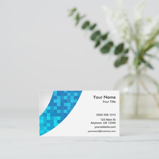 Blue Karo Swoop Visitenkarte (Stehend Vorderseite)