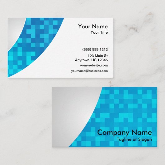 Blue Karo Swoop Visitenkarte (Vorne/Hinten)