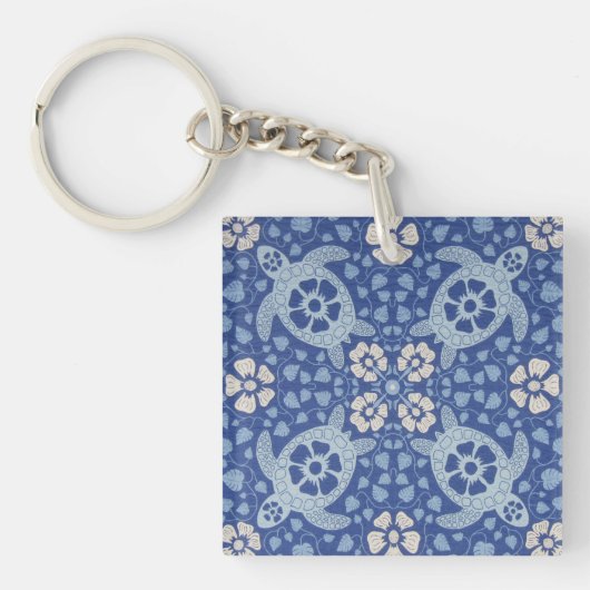 Blue Kauai Turtles Schlüsselanhänger (Vorderseite)