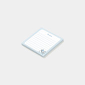 Blue Kawaii Aufgeregt Kätzchen mit Funkelnd Augen Post-it Klebezettel (angewinkelt)