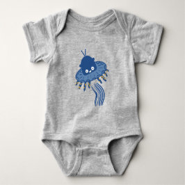 Blue Kawaii Octopus UFO Baby Strampler