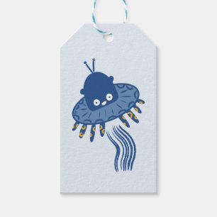 Blue Kawaii Octopus UFO Geschenkanhänger