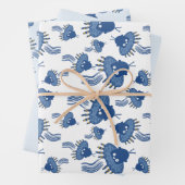 Blue Kawaii Octopus UFO Geschenkpapier Set (Beispiel)