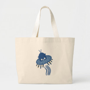 Blue Kawaii Octopus UFO Jumbo Stoffbeutel