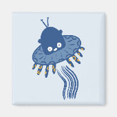 Blue Kawaii Octopus UFO Magnet (Vorne)