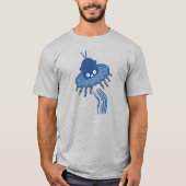 Blue Kawaii Octopus UFO T-Shirt (Vorderseite)