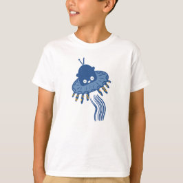 Blue Kawaii Octopus UFO T-Shirt