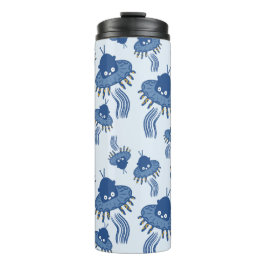 Blue Kawaii Octopus UFO Thermosbecher