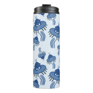 Blue Kawaii Octopus UFO Thermosbecher