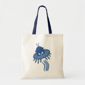 Blue Kawaii Octopus UFO Tragetasche (Vorne)