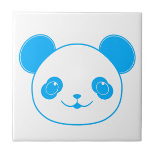 Blue Kawaii Panda Bear Fliese
