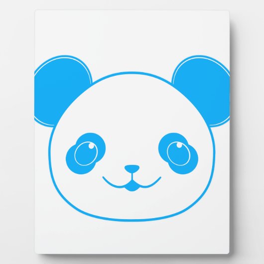 Blue Kawaii Panda Bear Fotoplatte (Vorderseite)