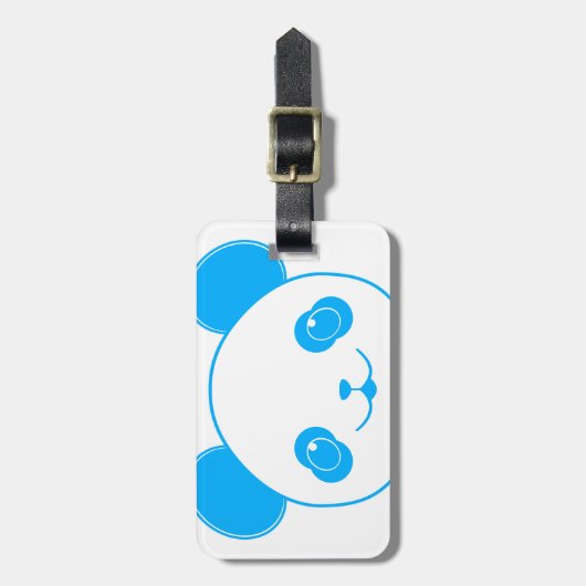 Blue Kawaii Panda Bear Gepäckanhänger (Vorderseite vertikal)