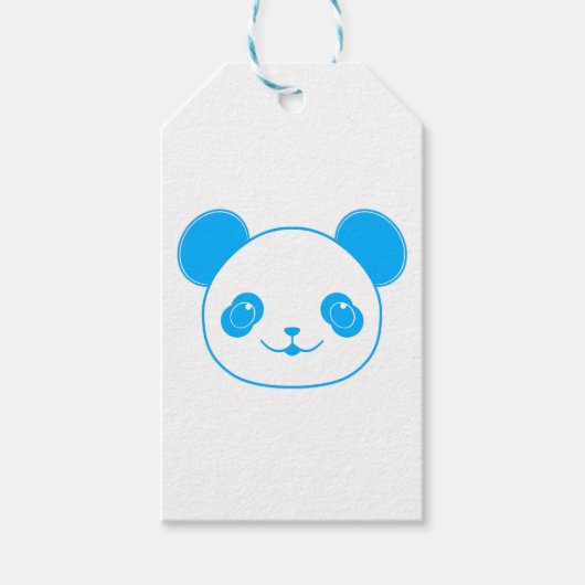 Blue Kawaii Panda Bear Geschenkanhänger (Vorderseite)