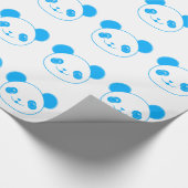Blue Kawaii Panda Bear Geschenkpapier (Ecke)