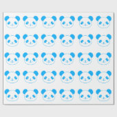 Blue Kawaii Panda Bear Geschenkpapier (Flach)