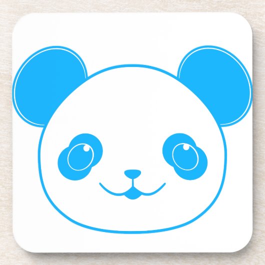 Blue Kawaii Panda Bear Getränkeuntersetzer (Vorderseite)
