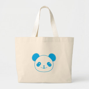 Blue Kawaii Panda Bear Jumbo Stoffbeutel
