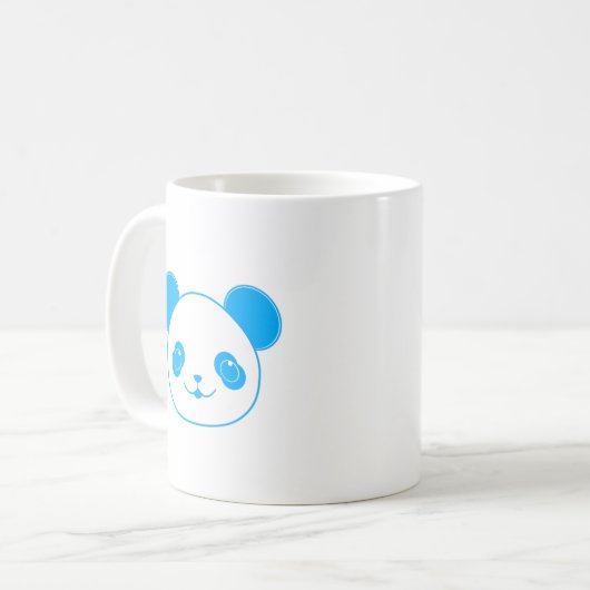 Blue Kawaii Panda Bear Kaffeetasse (Vorderseite Links)