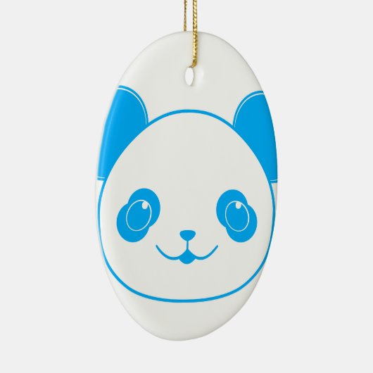 Blue Kawaii Panda Bear Keramikornament (Rechts)