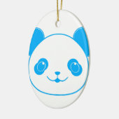 Blue Kawaii Panda Bear Keramikornament (Links)