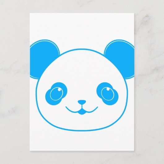 Blue Kawaii Panda Bear Postkarte (Vorderseite)