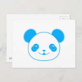Blue Kawaii Panda Bear Postkarte (Vorne/Hinten)