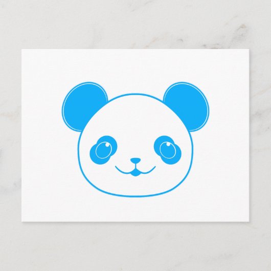Blue Kawaii Panda Bear Postkarte (Vorderseite)
