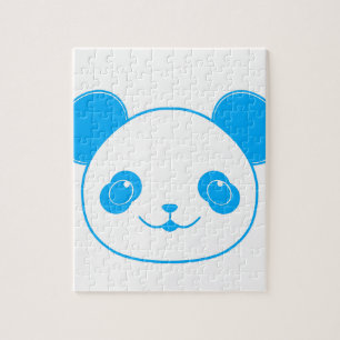 Blue Kawaii Panda Bear Puzzle