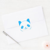 Blue Kawaii Panda Bear Quadratischer Aufkleber (Umschlag)
