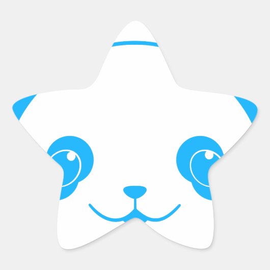 Blue Kawaii Panda Bear Stern-Aufkleber (Vorderseite)