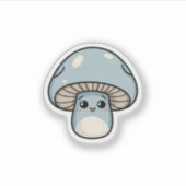 Blue Kawaii-Pilz Aufkleber (Vorderseite)