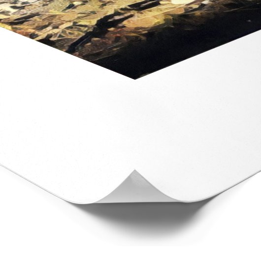 Blue Kayak an der Küste Poster (Ecke)