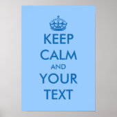 Blue KeepCalm-Plakate | Anpassbare Vorlage Poster (Vorne)
