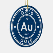 Blue Keramik Ornament Gold Element (Rechts)